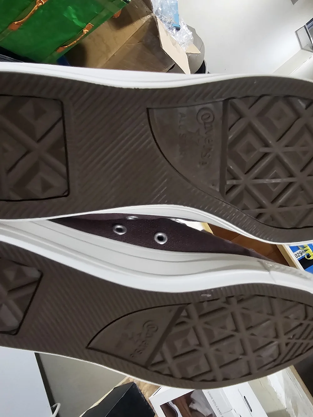 Converse High-Top Sneakers in Deep Maroon and White
